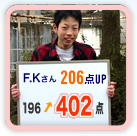 F.Kさん　206点UP（196点→402点）